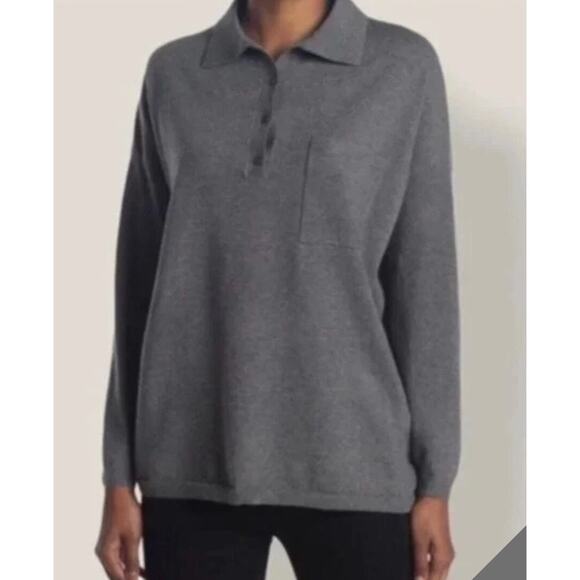 RDI Sweater Womens Medium Gray Long Sleeve Pullover Knit Pocket Casual Oversized - Picture 1 of 8